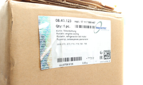 Фото 2 - Радиатор охлаждения двигателя TRUCKTEC 08.40.123 (0840123)