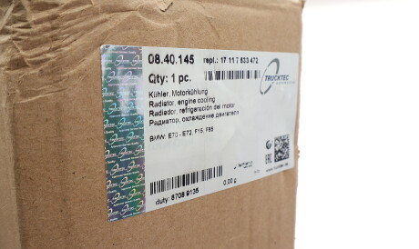 Фото 2 - Радіатор охолодження TRUCKTEC 08.40.145 (0840145)