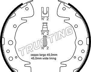 Комплект тормозных колодок - TRUSTING 046.207