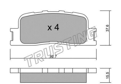 Комплект тормозных колодок, дисковый тормоз - TRUSTING 769.0