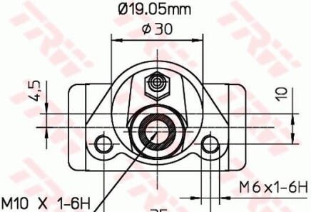 Фото 2 - Рабочий тормозной цилиндр TRW BWD110