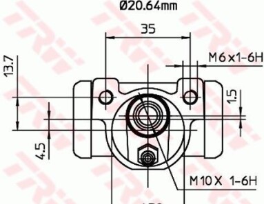 Фото 2 - Рабочий тормозной цилиндр TRW BWF262