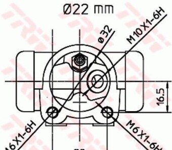 Фото 2 - Робочий гальмівний циліндр TRW BWH395