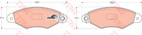 Гальмівні колодки дискові передні (Citroen Renault) - (4106000QAG, 4106000QAF, 7701208142) TRW GDB1321