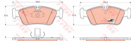 Гальмівні колодки дискові передні (Bmw) - (77364587, 77363599, 71765055) TRW GDB1348