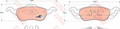 Гальмівні колодки дискові передні (Ford Ford usa) - (1107697, 1075558, 1151049) TRW GDB1358