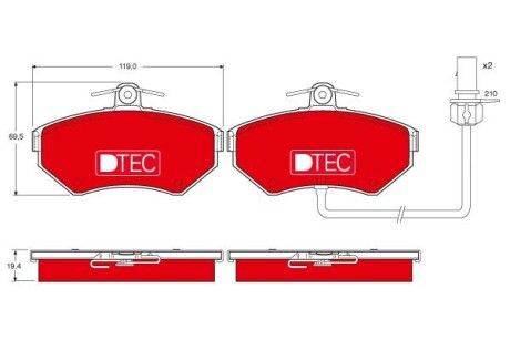 Klocki hamulc. vw passat 99-00 1,6-1,9tdi z czuj - TRW GDB1366DTE