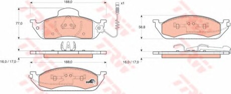 Тормозные колодки дисковые передние (Mercedes-benz) - (b30D33691, B00133691, 581203E000) TRW GDB1378