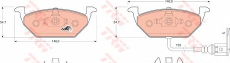 Тормозные колодки дисковые передние (Audi Seat Skoda Volkswagen) - (ys6j2b302ca, ys6j2b302aa, ys6j2b294ca) TRW GDB1386