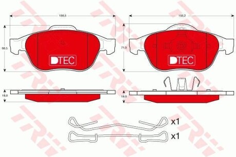 Klocki hamulc. renault laguna 01-, espace 02- - TRW GDB1468DTE