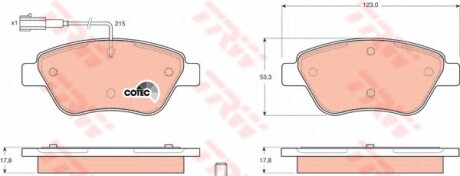 Тормозные колодки дисковые передние (Alfa romeo Citroen Fiat Peugeot) - TRW GDB1482