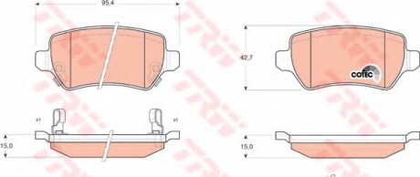 Гальмівні колодки дискові задні (Chevrolet Kia Lada Opel) - (1605122, 1605128, 1605233) TRW GDB1515