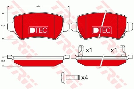 Klocki hamulc. opel astra g 98- tyј, meriva 03- - TRW GDB1515DTE