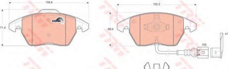 Тормозные колодки дисковые передние (Audi Seat Skoda Volkswagen) - (5K0698151, 1K0698151, 1K0698151E) TRW GDB1550