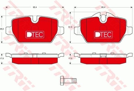 Klocki hamulc. bmw 3 e90 05- tyј - TRW GDB1612DTE