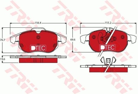 Колодки передние opel vectra c, saab 9-3 - TRW GDB1613DTE