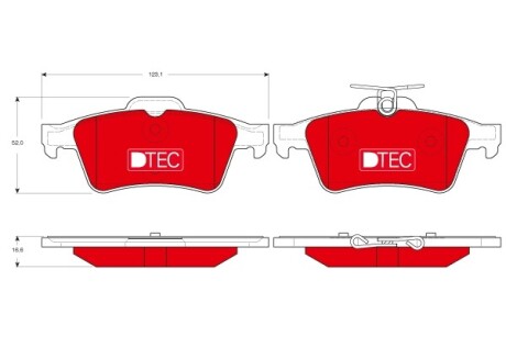 Гальмівні колодки, дискові - TRW GDB1621DTE