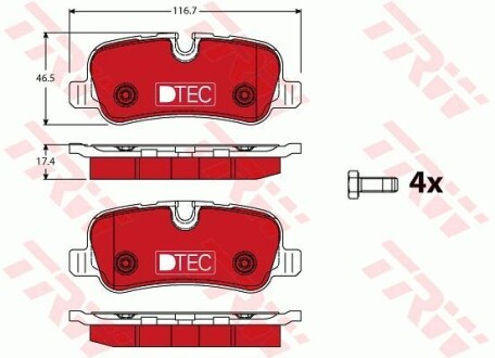 Комплект тормозных колодок - TRW GDB1632DTE