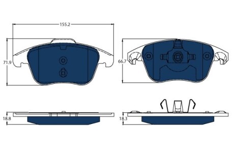 Колодки гальмівні PEUGEOT P. 3008 2,0 HDI HYBRID 11-16 ELECTRIC BLUE - TRW GDB1691BTE