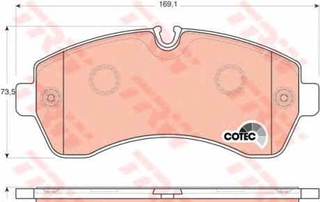 Гальмівні колодки дискові передні (Mercedes-benz Volkswagen) - (2E0698151F, 2E0698151C, 2E0698151A) TRW GDB1696