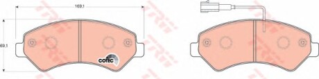 Гальмівні колодки дискові передні (Citroen Fiat Peugeot) - TRW GDB1703