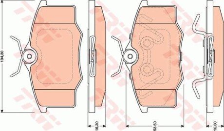 Комплект тормозных колодок, дисковый тормоз - (93267112, 93273400, 5X0698151C) TRW GDB1759