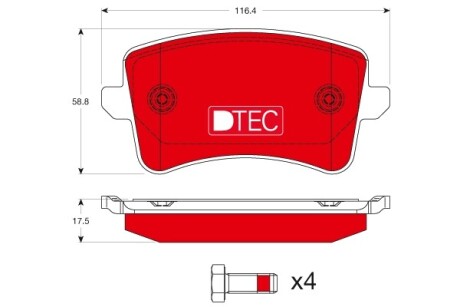 Гальмівні колодки, дискові - TRW GDB1765DTE