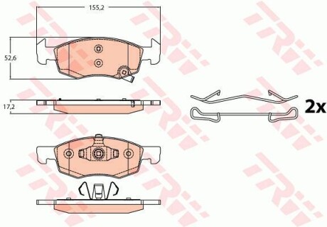 Гальмівні колодки дискові OPEL Corsa E F 14>> - TRW GDB2099