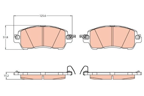 Гальмівні колодки пер. Mazda 2 14- - (04465WB001, D10605RB0A, DAY43328ZA) TRW GDB2122