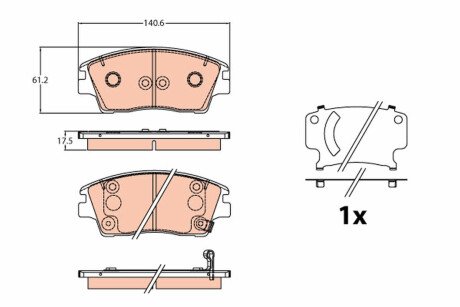 Тормозные колодки дисковые передние (Hyundai/Kia/Mobis Kia) - (58101D3A00, 58101D3A10, 58101D3A11) TRW GDB2197