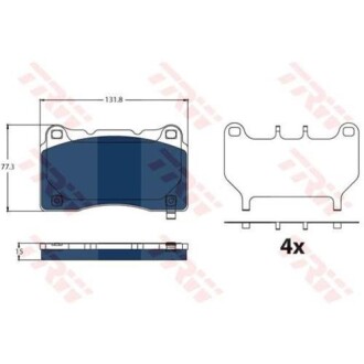 Колодки гальмівні TESLA P. MODEL S/X 12- ELECTRIC BLUE - TRW GDB2198BTE