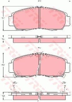 Комплект тормозных колодок, дисковый тормоз - (06450S6EE50, 45022S6EE50, 45022S7AE00) TRW GDB3240