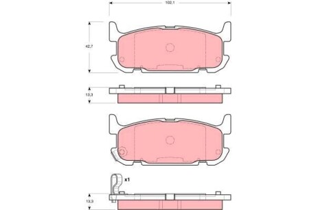 Комплект тормозных колодок, дисковый тормоз - (d10601LA1A, D1060ZC60J, D10609FE0A) TRW GDB3318