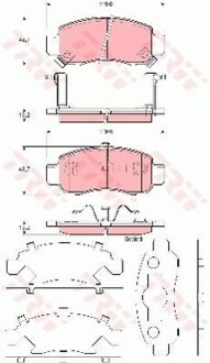 Комплект тормозных колодок, дисковый тормоз - (064A5SB0670, 45022S50000, 45022SA5000) TRW GDB3376