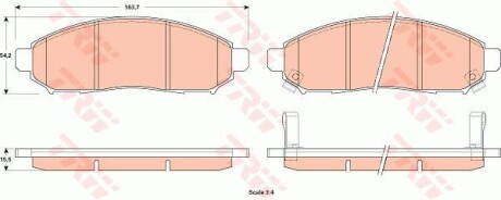 Комплект тормозных колодок, дисковый тормоз - TRW GDB3520