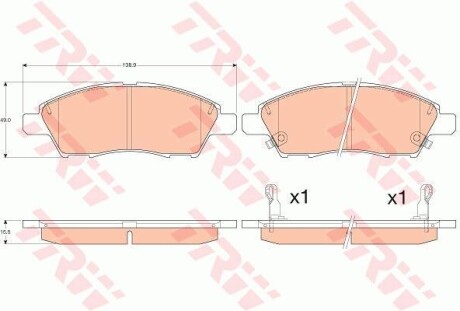 Колодки передние NISSAN TIIDA (для AKEBONO) - TRW GDB3613