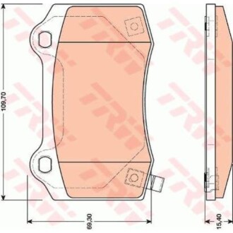 Гальмівні колодки, дискові - (105506800B, 68034993AA, 68003610AB) TRW GDB4171