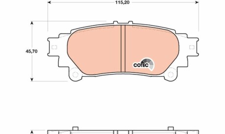 Тормозные колодки дисковые задние (Lexus Toyota) - (0446630280, 044663028079, 0446630281) TRW GDB4174