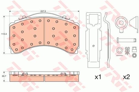 Комплект тормозных колодок, дисковый тормоз - TRW GDB5110