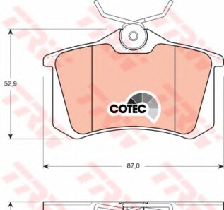 Гальмівні колодки дискові задні (Audi Citroen Mg Nissan Peugeot Renault Seat Skoda Volkswagen) - (440605839R, 8671016188) TRW GDB823