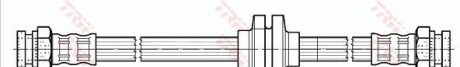 Гальмівний шланг гнучкий задн Лів/Прав (довжина 308мм, M10x1/M10x1) FIAT BRAVO II, STILO LANCIA DELTA III 1.2-2.4 10.01-12.16 - TRW PHA494