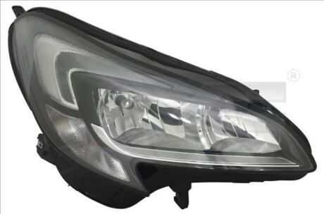 Фара Прав (H7/H7/LED, електричн, з мотором, колір відбивача: хром) OPEL CORSA E 09.14-05.19 - TYC 20-15017-16-2