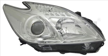 Reflektor P (H11/HB3, elektryczny, z silnikiem, kolor wk?adu: chromowany, kolor kierunkowskazu: przezroczysty) TOYOTA PRIUS, LIFTBACK 04.09-02.16 - TYC 20-9091-25-2