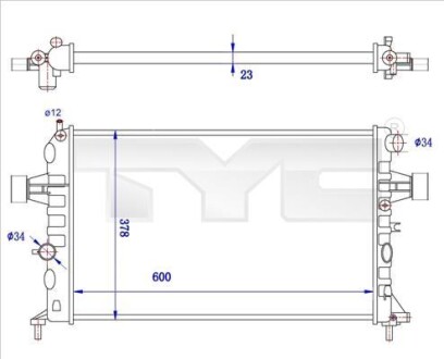 Теплообменник - (93277988, 90570728, 1300189) TYC 725-0038-R (фото 1)