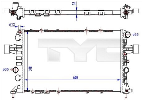 Теплообменник - (09119484, 09192578, 09193268) TYC 725-0041-R