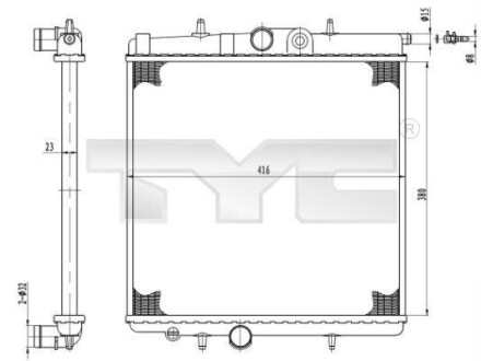 Теплообменник - (1330F9, 1330H2) TYC 726-0017-R