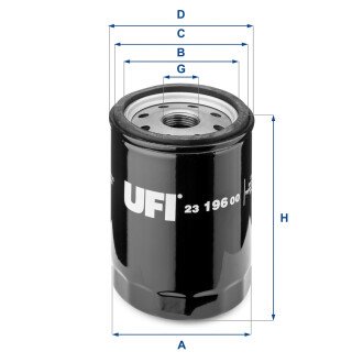 Масляний фільтр - (71736158, 1109C6, 1109K8) UFI 23.196.00