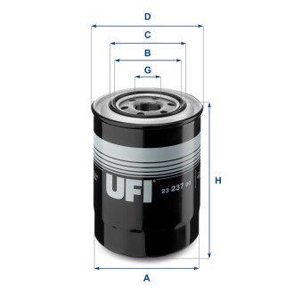 Масляный фильтр - (1230A186, MD069782, 1230A114) UFI 23.237.00