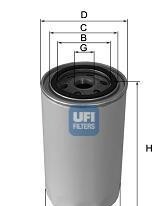 Масляний фільтр (фільтр, що вгвинчується) DAF 65 CF, F 2100, F 2300, F 2500 IVECO M, MK, STRALIS II, ZETA MAN L2000 RVI C, FR1, G, MAJOR, MAXITY, MIDLINER, R, TBH 028.BM344/M841-Z8701.13 - UFI 23.241.00