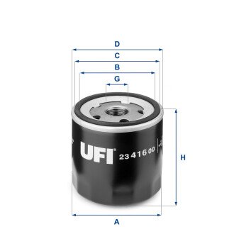 Масляный фильтр - (lf0514302b, sh0114302a, 1651061a21) UFI 23.416.00